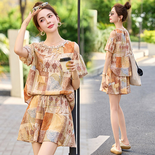 韩系独特绝美松弛感休闲减龄出游一整套穿搭 女2025夏新款 短裤 套装
