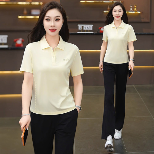 2026夏新POLO衫短袖运动套装女