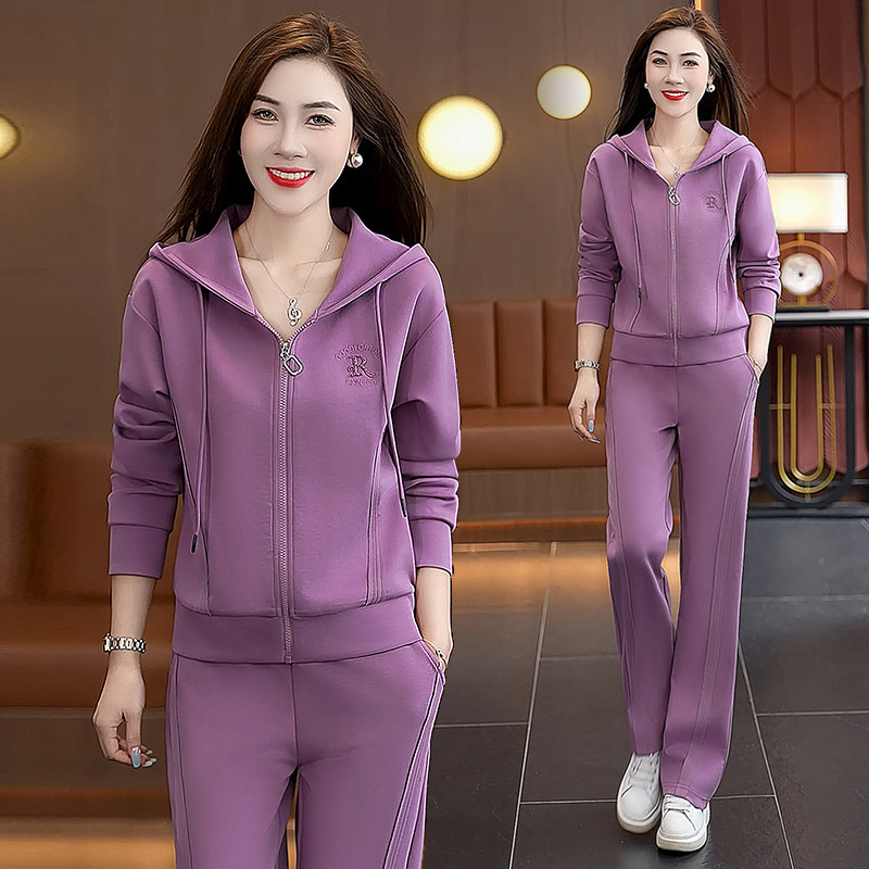 运动服套装女春秋季韩版潮流高级感洋气减龄小个子休闲卫衣两件套