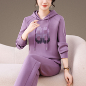 简约大气连帽卫衣两件套 休闲运动套装 2026年春秋新款 中年妈妈时尚