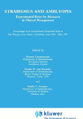 【预售】Strabismus and Amblyopia: Experimental Basis for