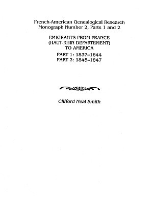 【预售】Emigrants from France (Haut-Rhin Department) to
