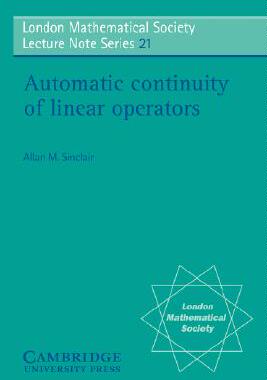 【预售】Automatic Continuity of Linear Operators