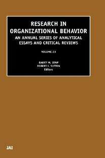 【预售】Research in Organizational Behavior