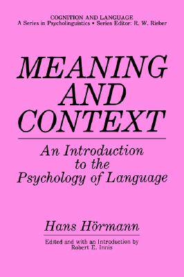 【预售】Meaning and Context: An Introduction to the - 封面