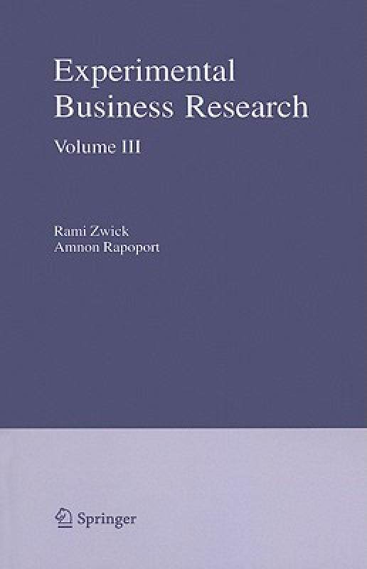 【预售】Experimental Business Research, Volume III: