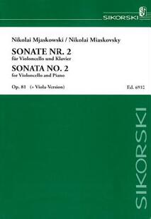 Sonate Und Miaskovsky fur Violoncello 预售 Nr.