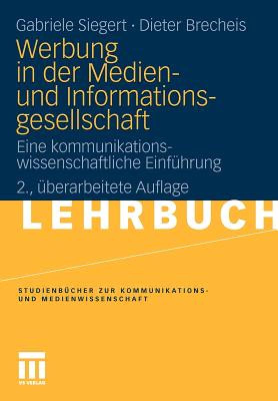 【预售】Werbung in Der Medien- Und Informationsgesellschaft: