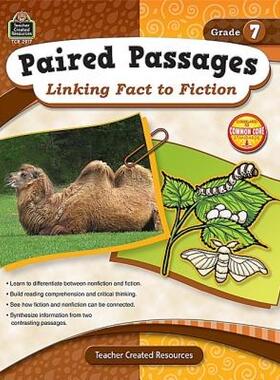 【预售】Paired Passages, Grade 7: Linking Fact to Fiction