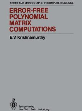 【预售】Error-Free Polynomial Matrix Computations