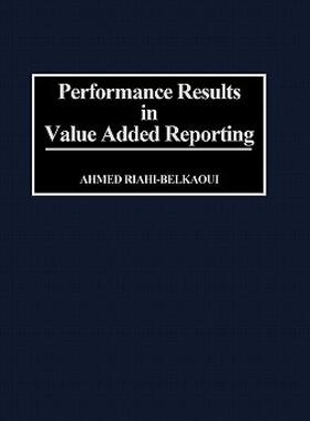【预售】Performance Results in Value Added Reporting