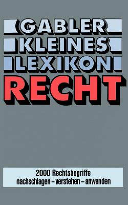 【预售】Gabler Kleines Lexikon Recht: 2000 Rechtsbegriffe