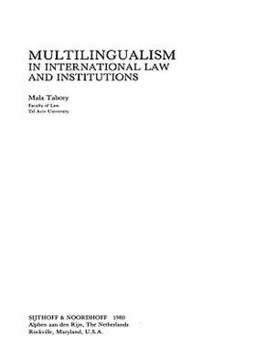 【预售】Multilingualism in International Law and