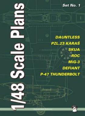 【预售】1/48 Scale Plans, Set No. 1: Dauntless, PZL.23