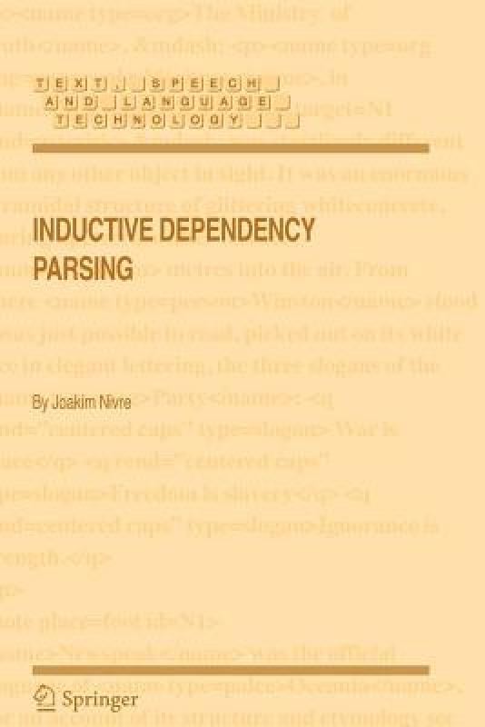 【预售】Inductive Dependency Parsing 书籍/杂志/报纸 原版其它 原图主图