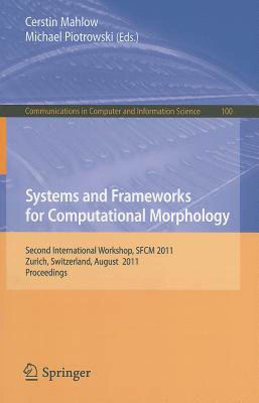 【预售】Systems and Frameworks for Computational Morphology: