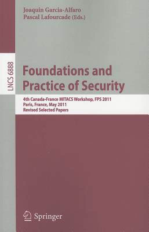 【预售】Foundations and Practice of Security: 4th