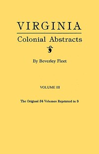 预售 Volume Virginia Abstracts. III Colonial