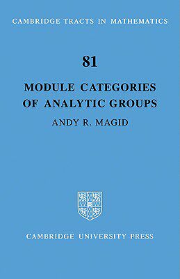 【预售】Module Categories of Analytic Groups