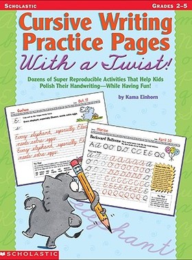 【预售】Cursive Writing Practice Pages with a Twist!: Dozens