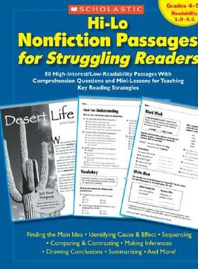 【预售】Hi-Lo Nonfiction Passages for Struggling Readers: