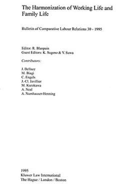 【预售】Blanpain Harmonization of Work