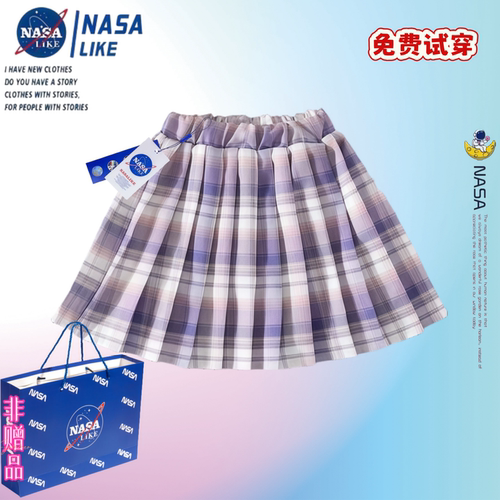 女童格子百褶裙半身裙jk