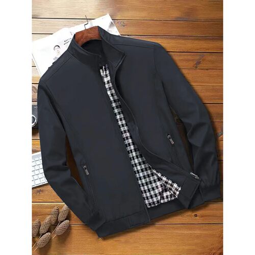 Men's Spring and Autumn New Casual Jacket 2024 New Solid Col