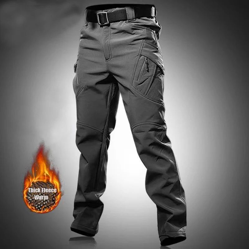 Men's City Cargo Autumn Winter Fleece Softshell Hiking Pants