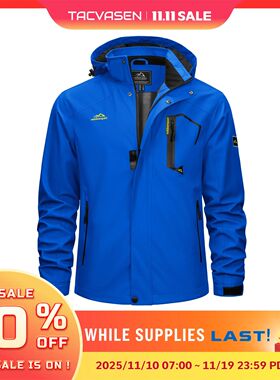 TACVASEN Lightweight Hiking Jackets Mens Waterproof Rain Jac