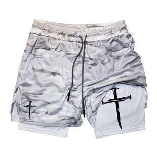 Running Christia Men for Shorts Workout Graphic Cross