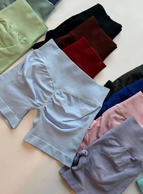 Impact Shorts Low Ribbed Band Yoga Shorts Seamless