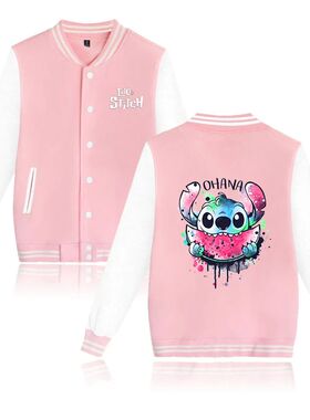Lilo Stitch Baseball Jacket Men Women Hip Hop Harajuku Jacke