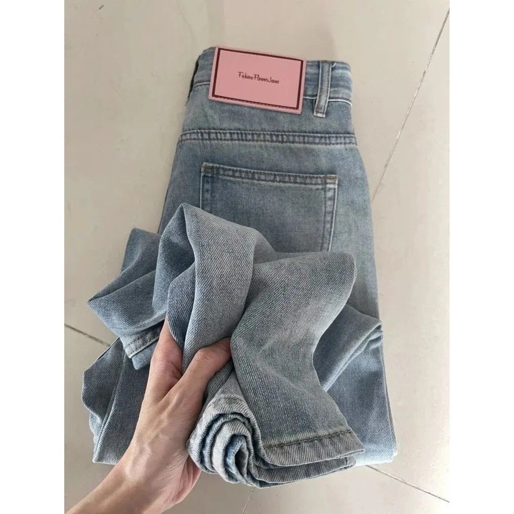 Women Wide Leg Baggy Jeans Lady Vintage Y2K Punk Low Rise Wa