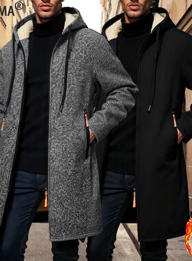 Winter Men's Thickened Hoodies Jacket Outdoor Warm Zipper Lo