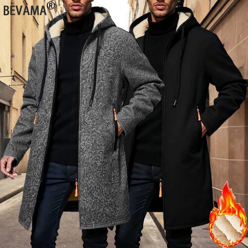 Winter Men's Thickened Hoodies Jacket Outdoor Warm Zipper Lo