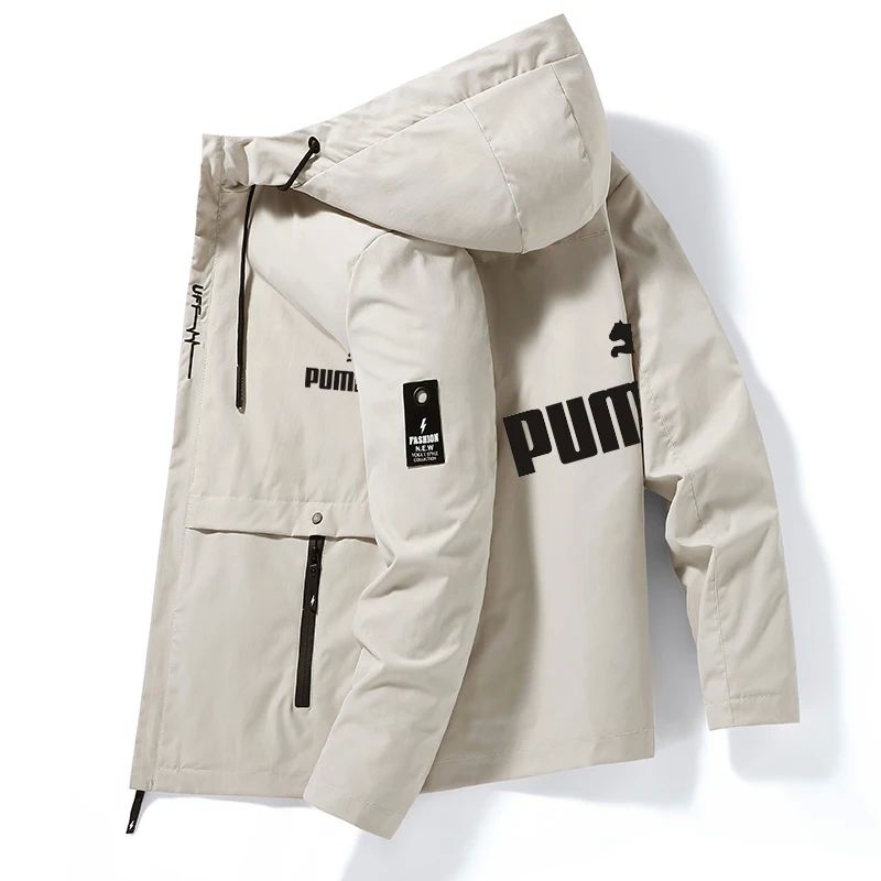 Autumn and Winter Full Icon Brand Men's Windproof Zipper Hoo