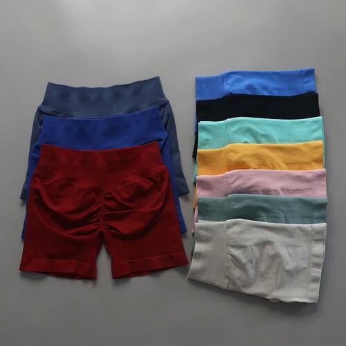 Impact Shorts Low Ribbed Waist Band Yoga Shorts Seamless Scr