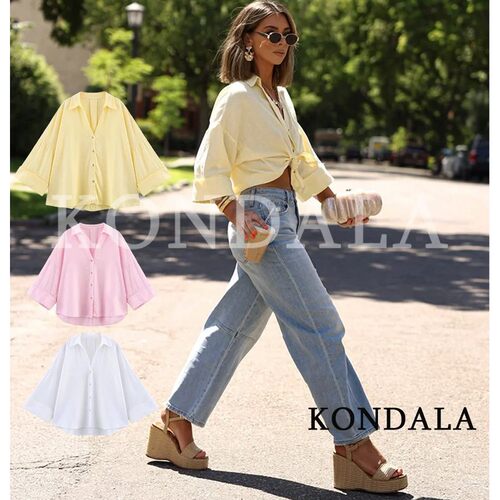 KONDALA Minimalist Casual Loose Shirt Women New 2026 Trendy