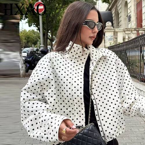 HXAO Polka Dot Bomber Jacket Women's Jackets Demi-Season Ove