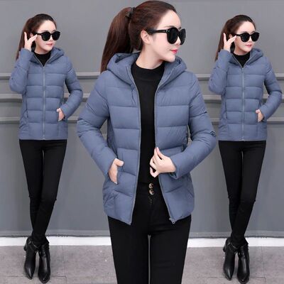 2024 Winter New Women Light Down cotton Hooded Jacket Warm L