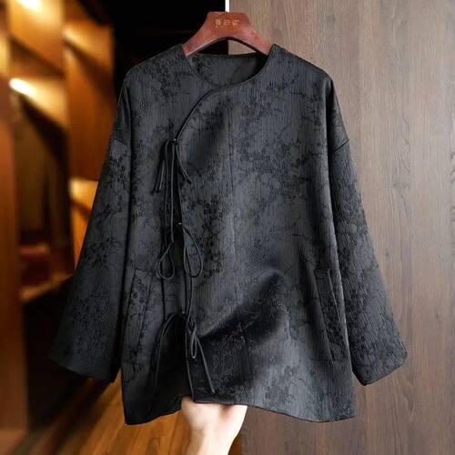 Fashionable Chinese Style Jacquard Shirt Jacket Women's Top