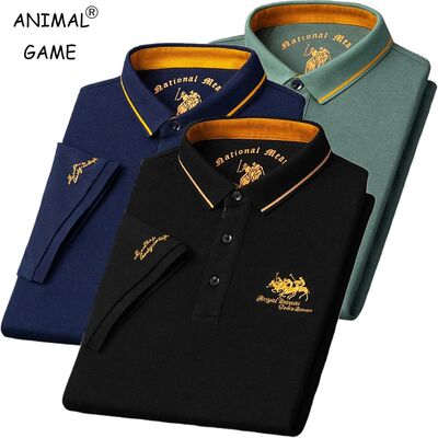Summer Mens Embroidered Polo Shirts Short Sleeve Shirt Luxur