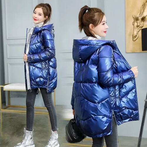 Women's Oversized Long Down Parka, Warm Winter Jacket, Vinta