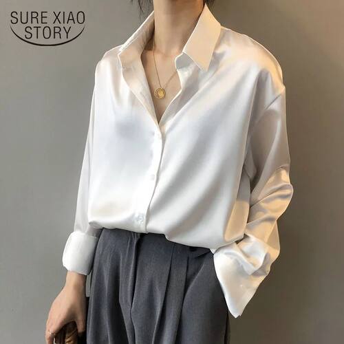 Autumn Fashion Button Up Shirt Spring Vintage Blouse Women W
