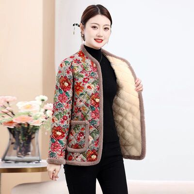 Winter Floral Cotton Jacket 2025 Classic Casual Plus Size Wo