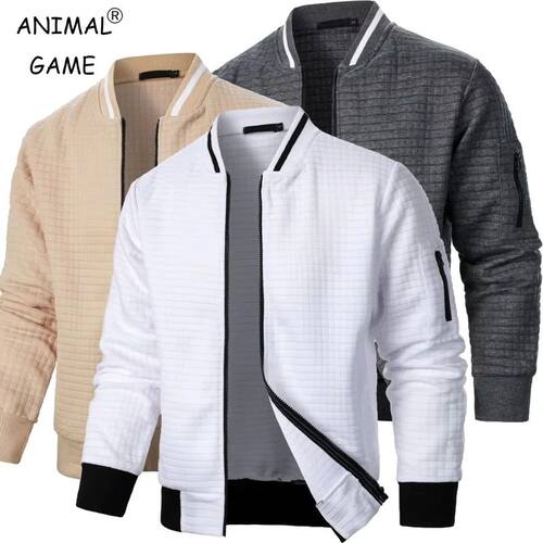 New Mens Long Sleeve Zipper Jacket Coats Stand Up Sweatshirt