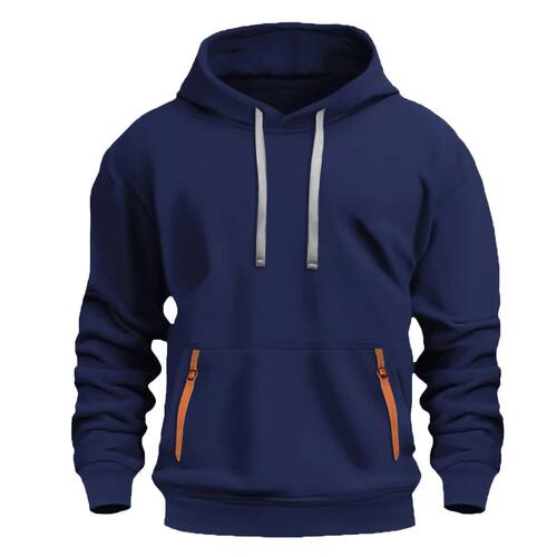 New autumn and winter men's fleece hoodie fashionable solid