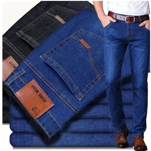 Men's Comfortable Soft Business Casual Denim Trousers Slim F