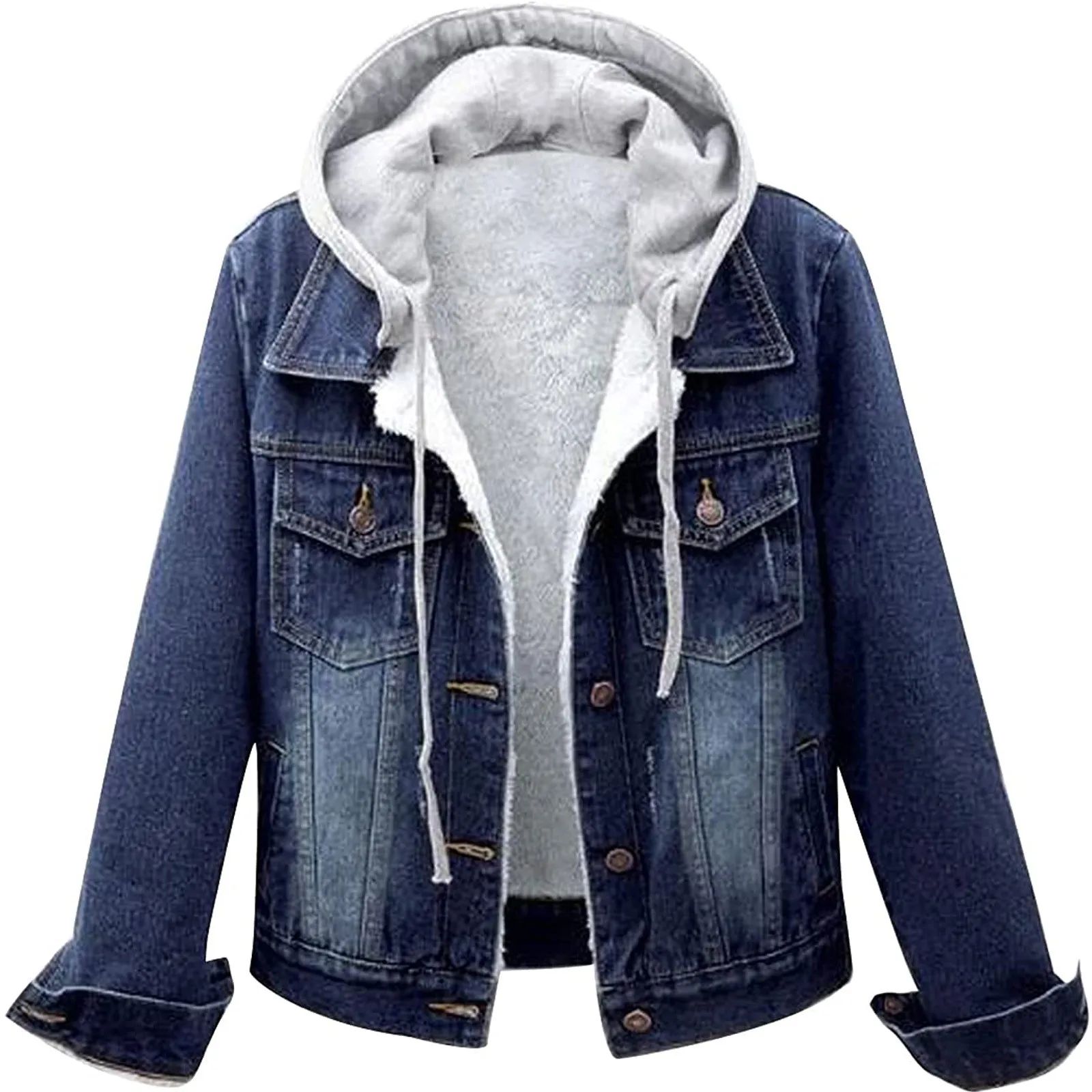 5xl Women Denim Chic Jacket Female Oversize Outerwear Loose
